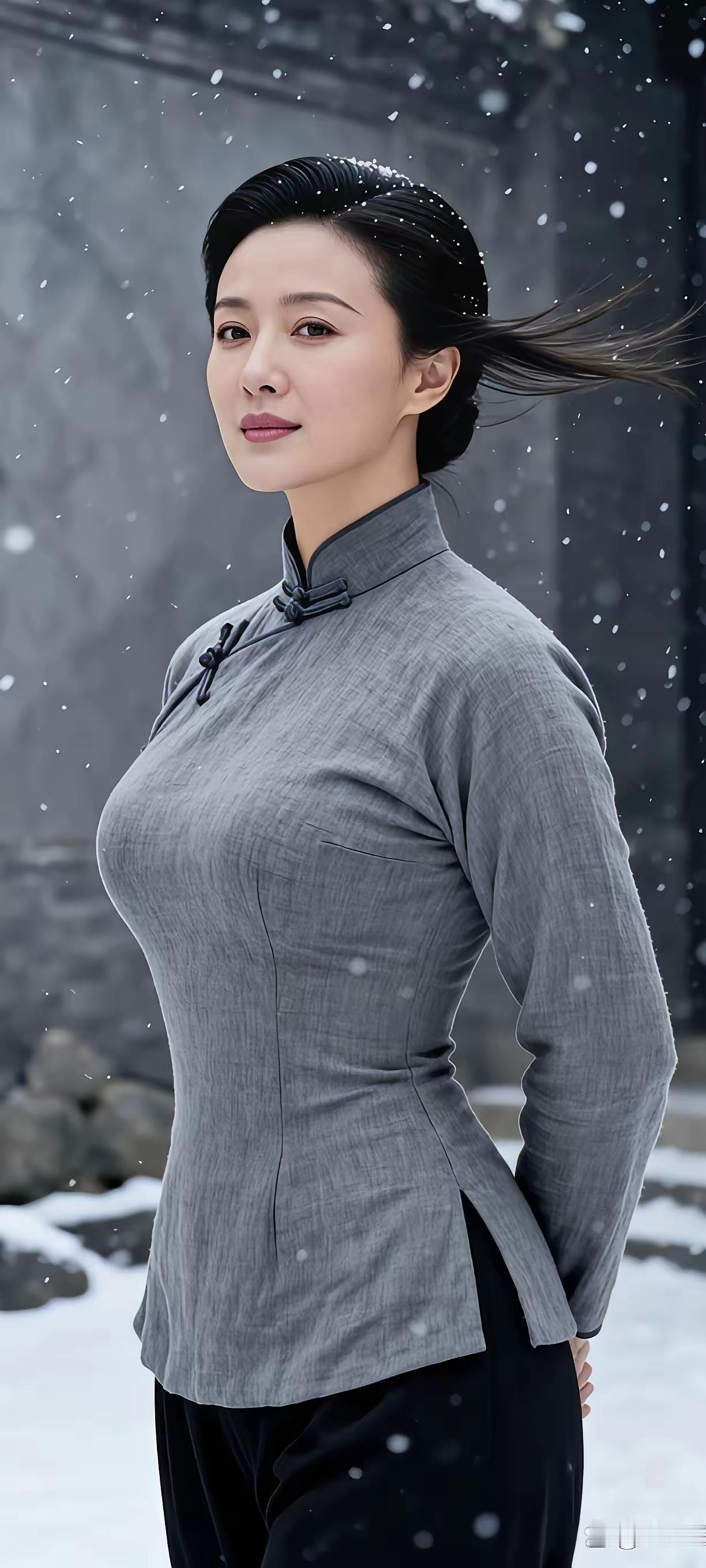 清江引·豫东旧裳粗布盘扣衣样古，曾是豫东著。乡村岁月长，妇女风姿素。佳