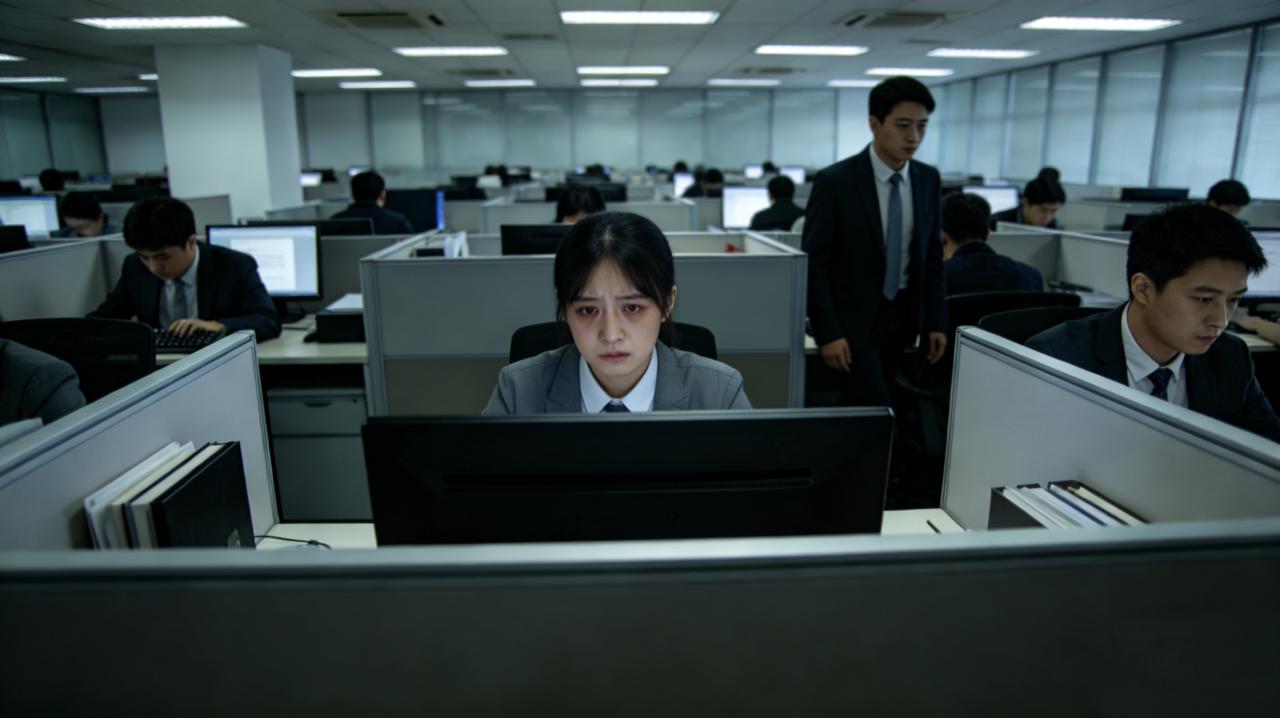 公司裁员名单公布了。隔壁工位的老李在上面。他收拾东西的时候，大家都埋头盯着电