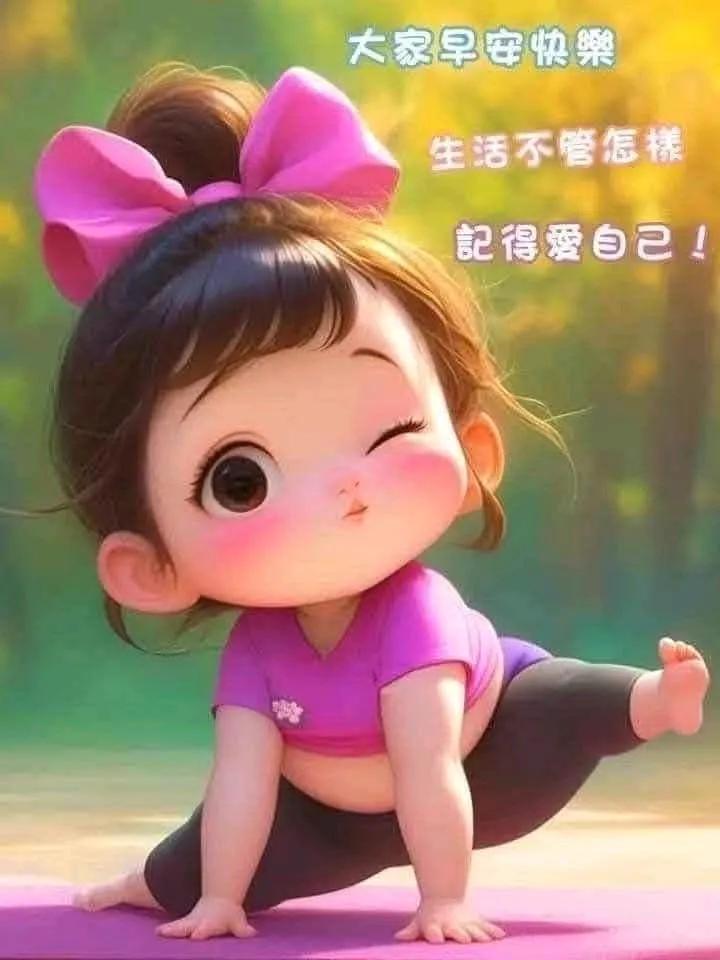 元气满满的小女孩，微笑着做瑜伽，生活要快乐，爱自己最重要！🌸🧘‍♀️