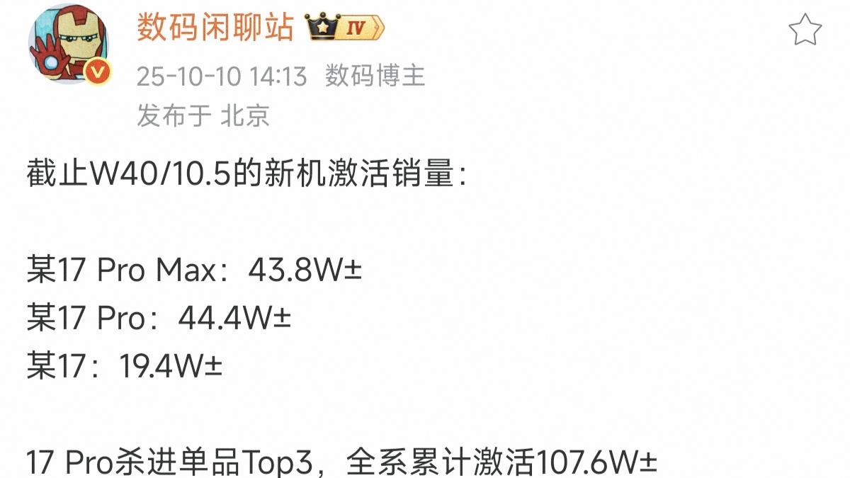 小米17系列激活量一出来，市场差点乱套17ProMax：43.8万±17
