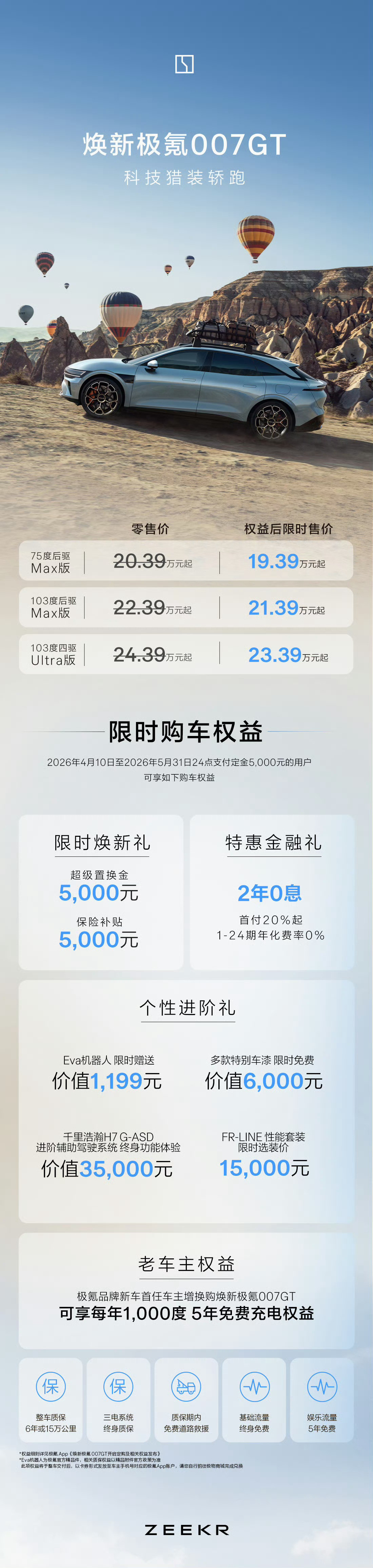 极氪上了3台新车焕新极氪007GT，售价19.39万起焕新新极氪007，售价1