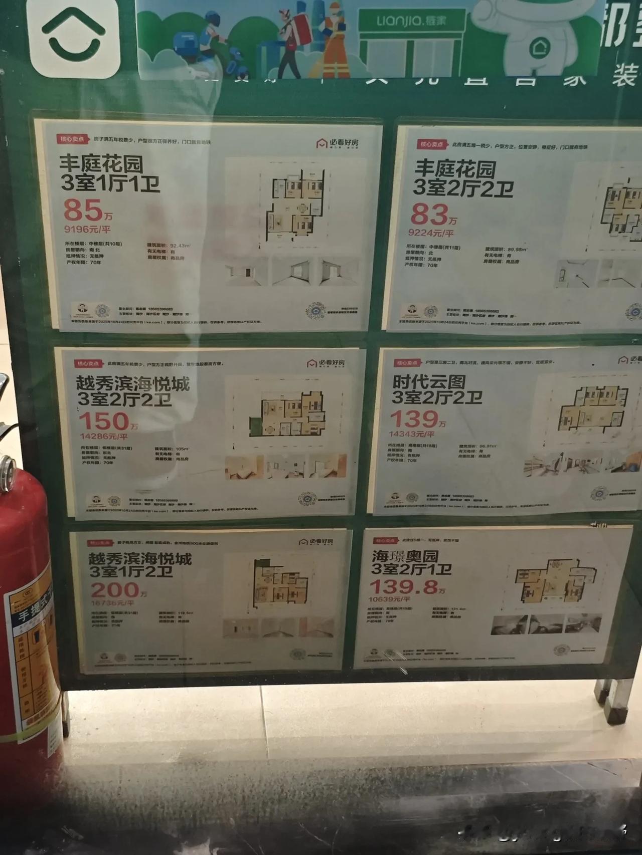 广州南沙金洲地铁站旁,经过一些房产中介的门前,顺便看了一下周围的价格。从挂牌价来