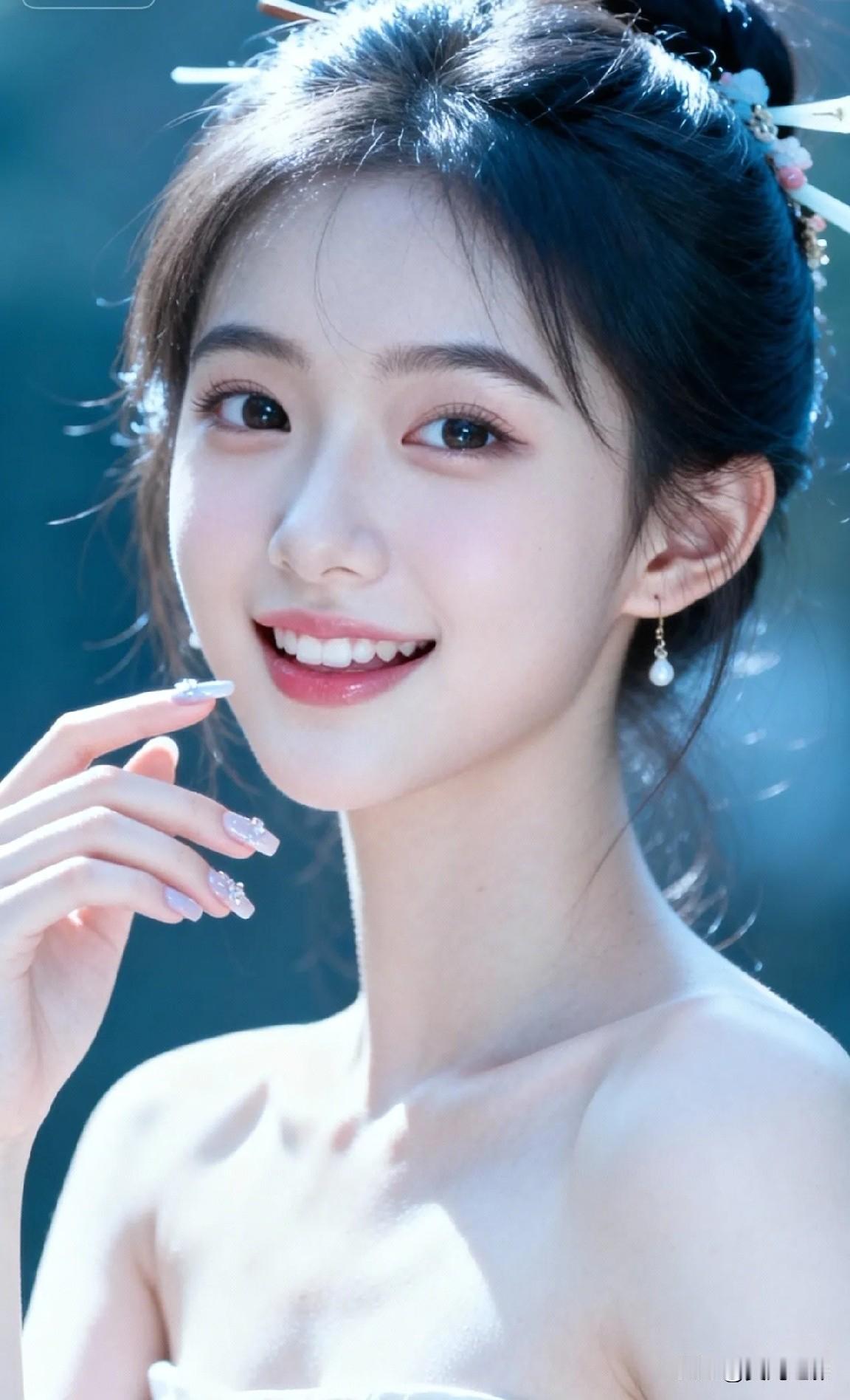 光之影温柔甜美的少女，微笑如阳光般灿烂少女感笑容温柔美少女