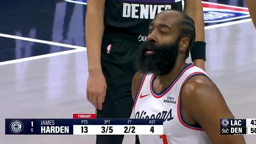 泰伦卢提前4分18秒投降！哈登三节25+9独撑快船惨败掘金