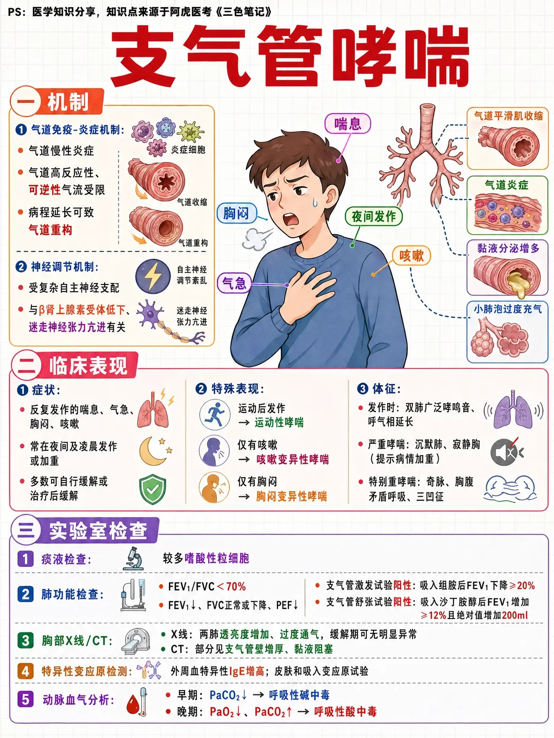 阿虎医考笔记📝｜口诀搞定支气管哮喘