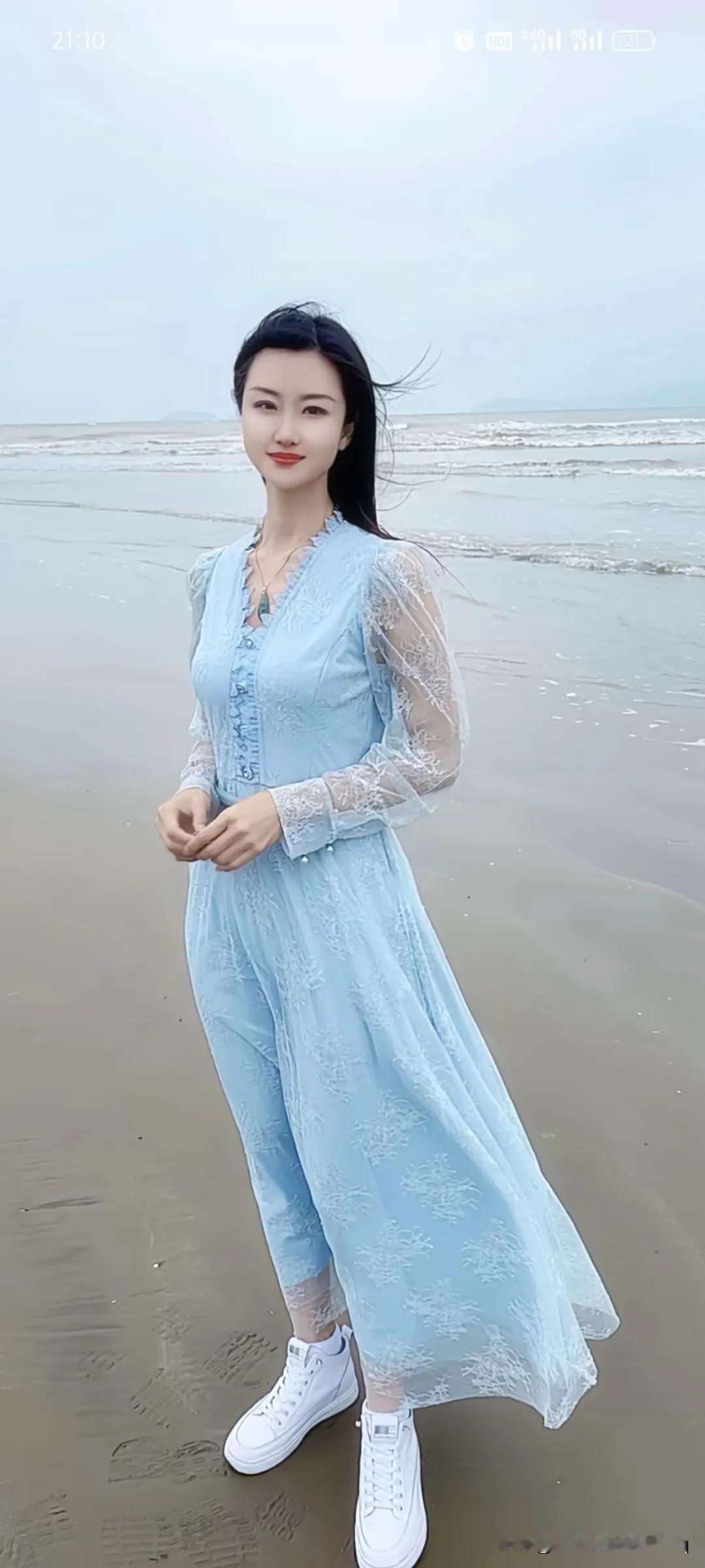 寄海边沙淮倩影温婉海滨佳人海滨仙子写真海边美照分享美女海边风景