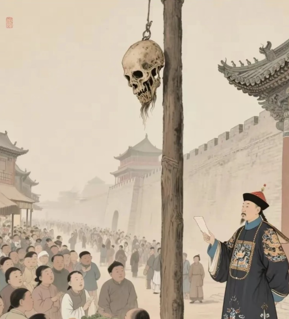1726年，年羹尧死后一周，雍正处死汪景祺，将首级悬挂在菜市口，这一挂就是十年。
