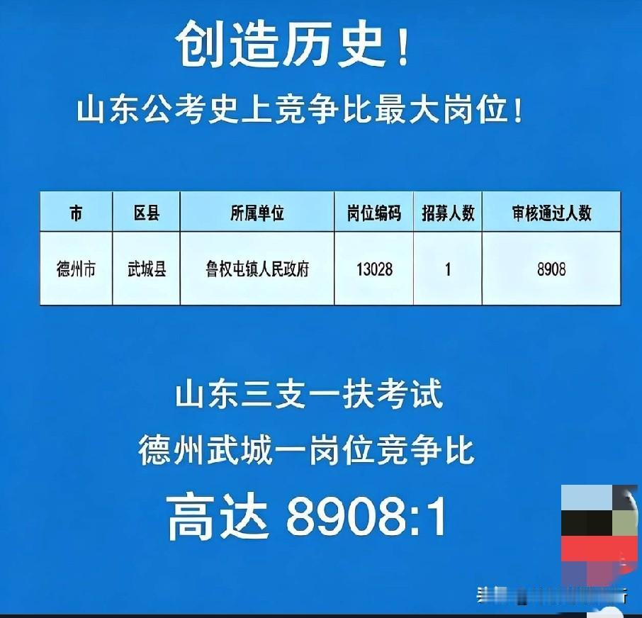 这件事一定会载入历史，前无古人，后无来者。山东省武城县，一乡镇三支一扶，岗位竞