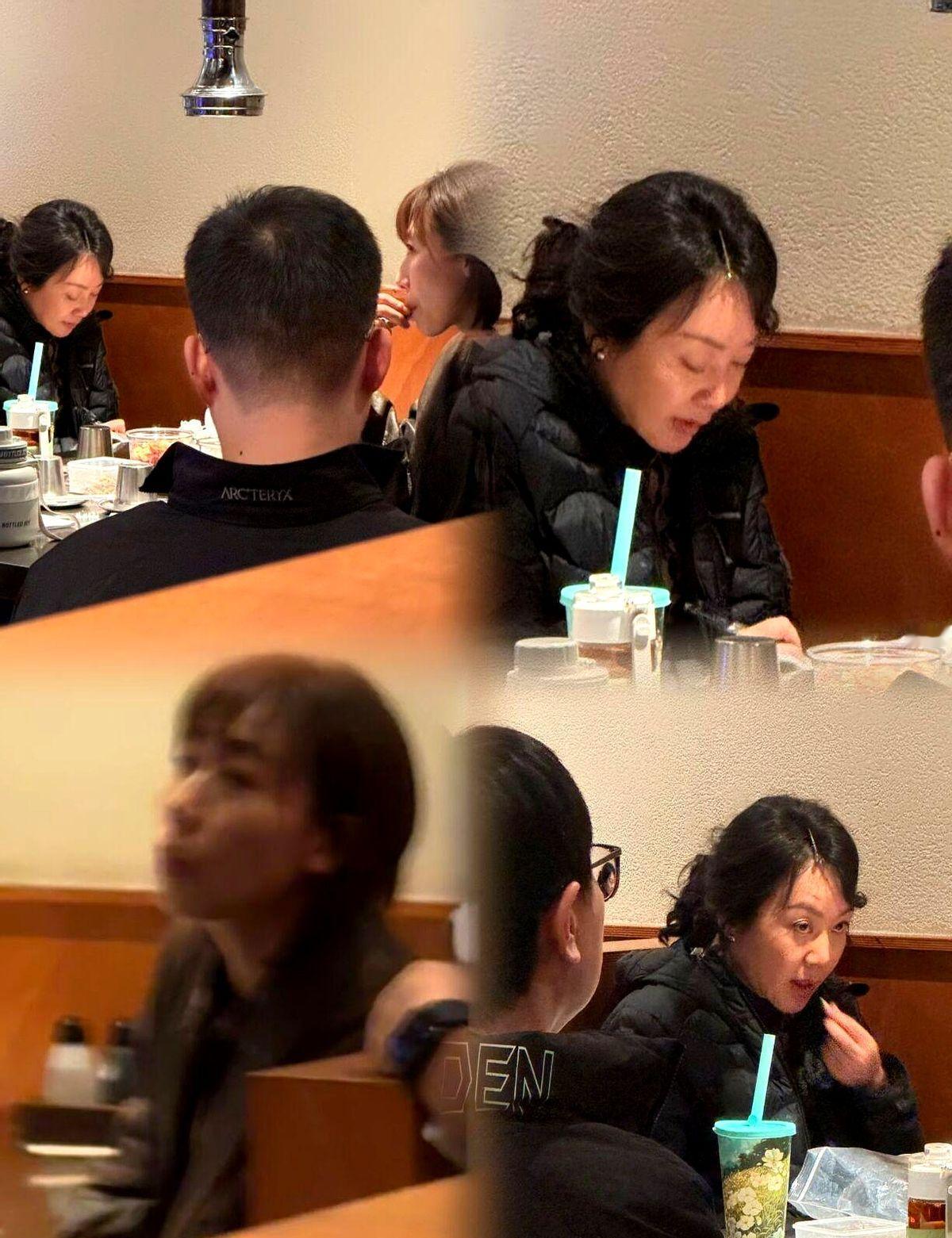 闫妮给任素汐夹菜，任素汐顺手递纸巾，没剧本，真暖。沈阳烤肉店，俩人吃完就走，没