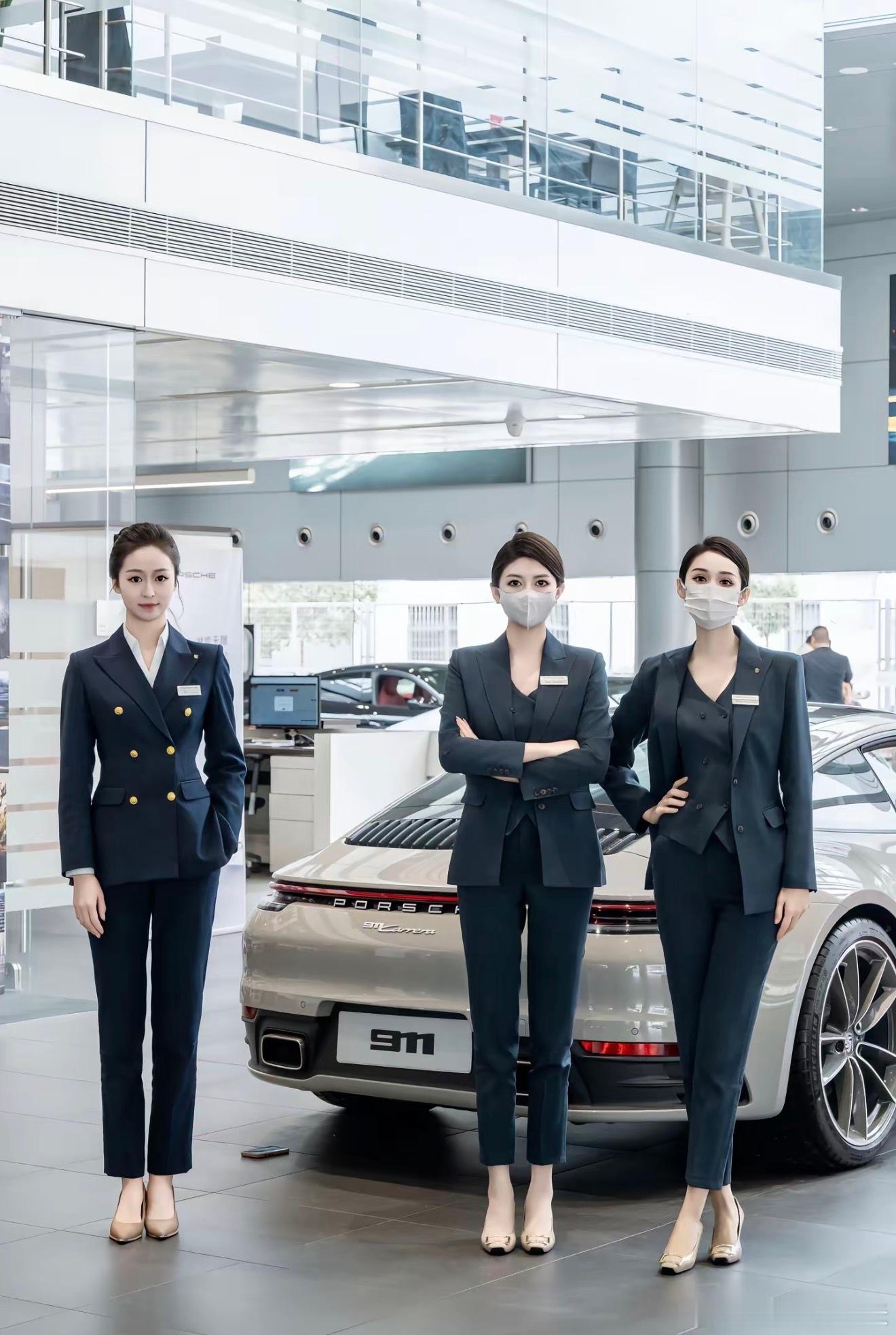 原来“提前放假”的郑州中原保时捷中心，就是之前“网红三姐妹出走”的那家～她们仨好