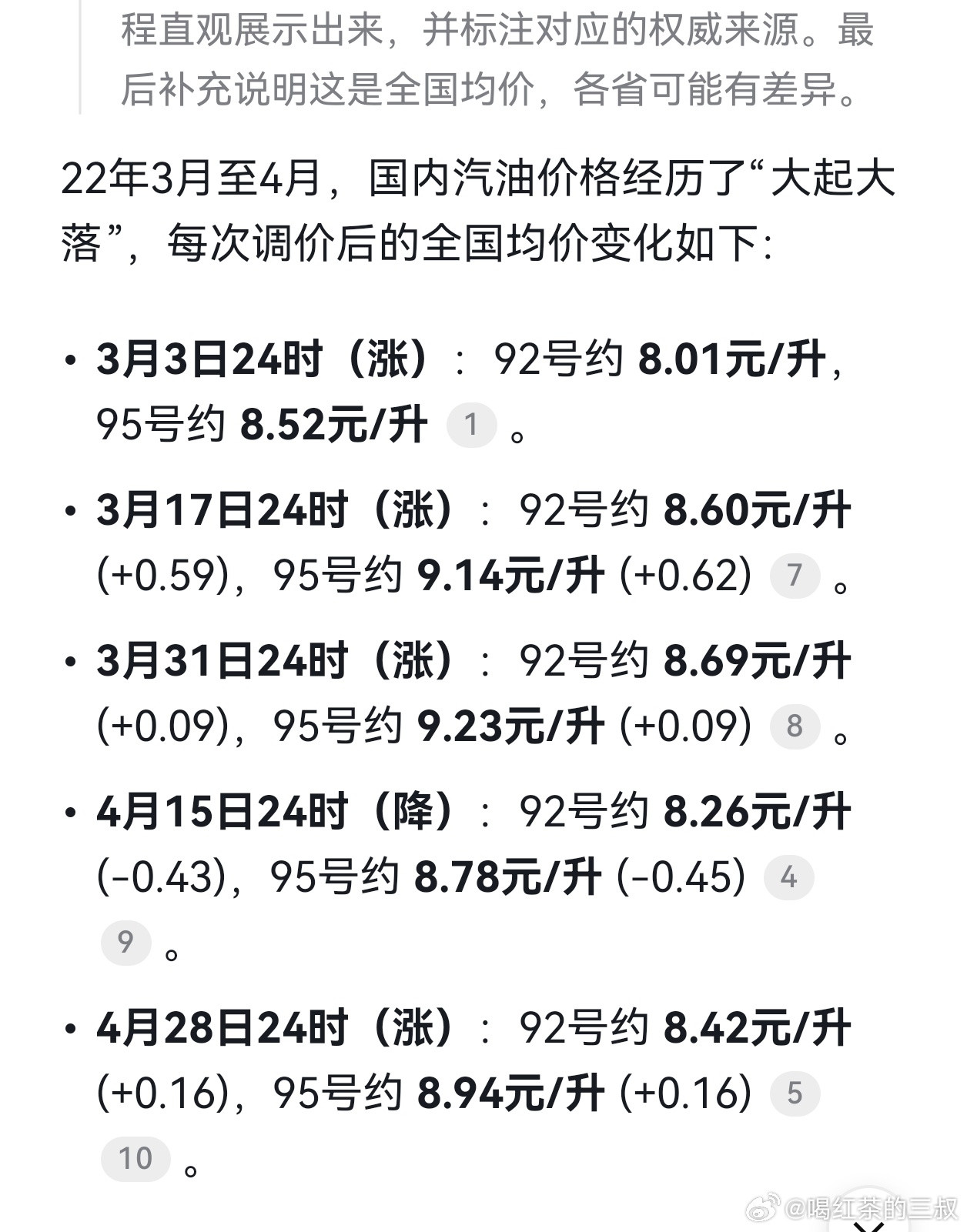 油价涨爆了这次，国内汽油价格会不会超过22年，比如95号汽油突破10元/升。