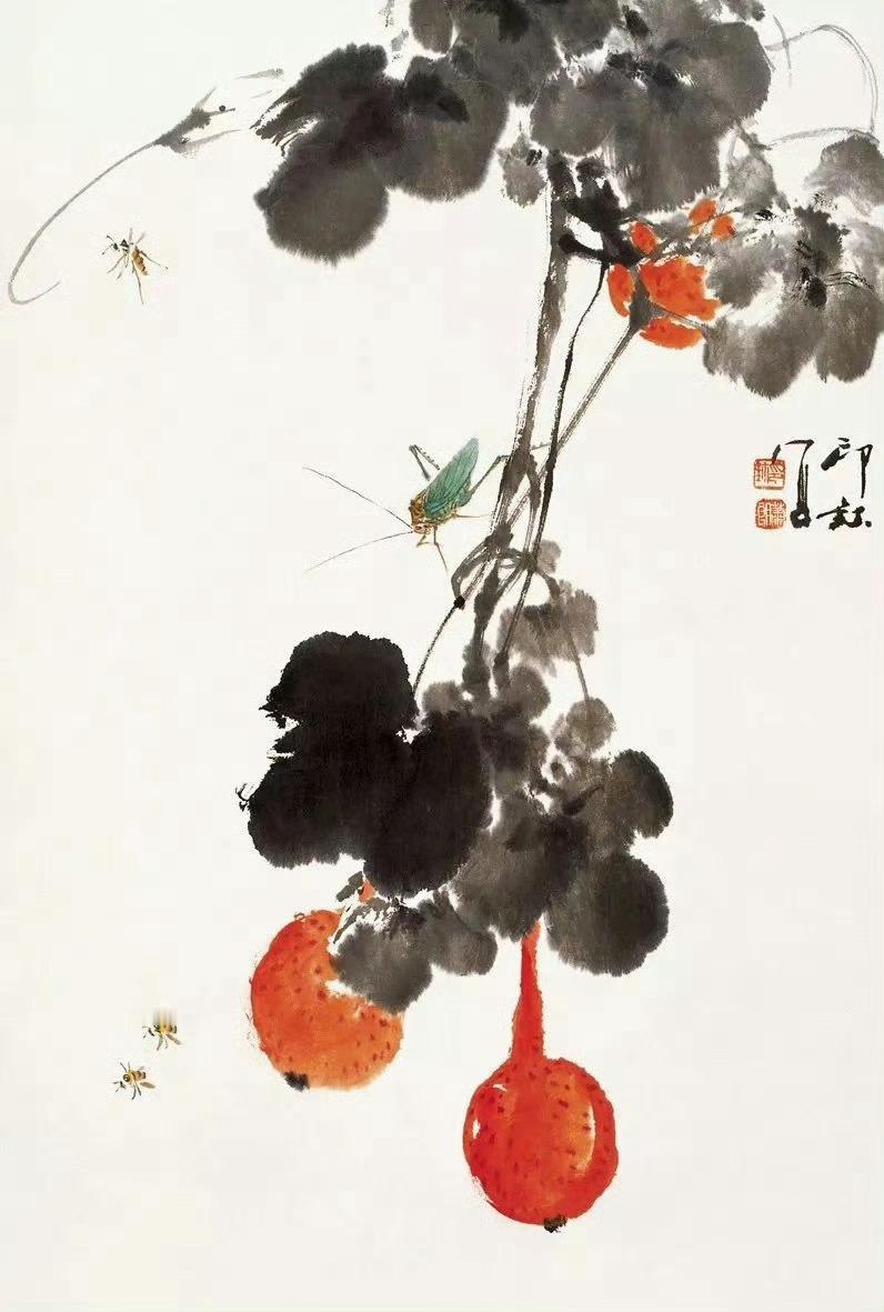 萧朗先生的写意秋色，清爽、舒朗！萧朗(1917-2010)，中国杰出的美术教育家