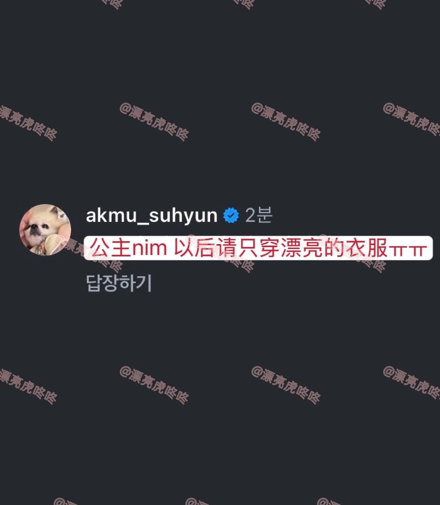 【twi】IU穿了AKMU李灿赫T恤，妹妹留言：“公主nim以后请只穿漂亮的衣