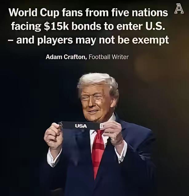 说白了，就是美国在世界杯前，明目张胆地要钱。2026年世界杯马上要开了。美国