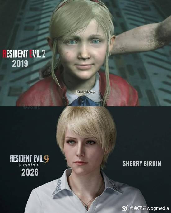 玩家晒《生化危机2：重制版》&《生化危机9：安魂曲》雪莉对比图《生化危机9：安魂