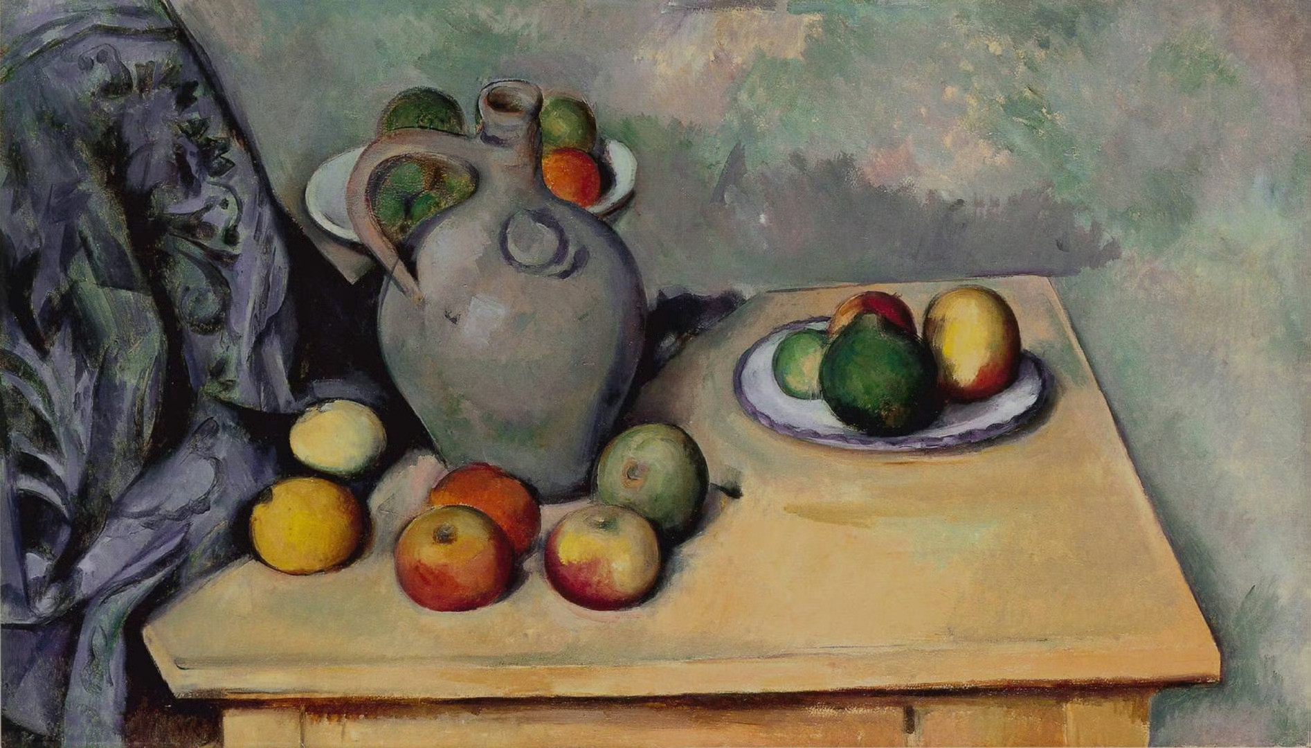 艺术家保罗·塞尚PaulCézanne画的静物塞尚是后印象派的重要画家，他的