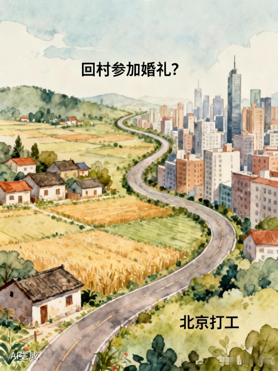 昨天接到村里好友打来电话，说他女儿下周日结婚，让我去参加婚礼。我前几天刚离开家现