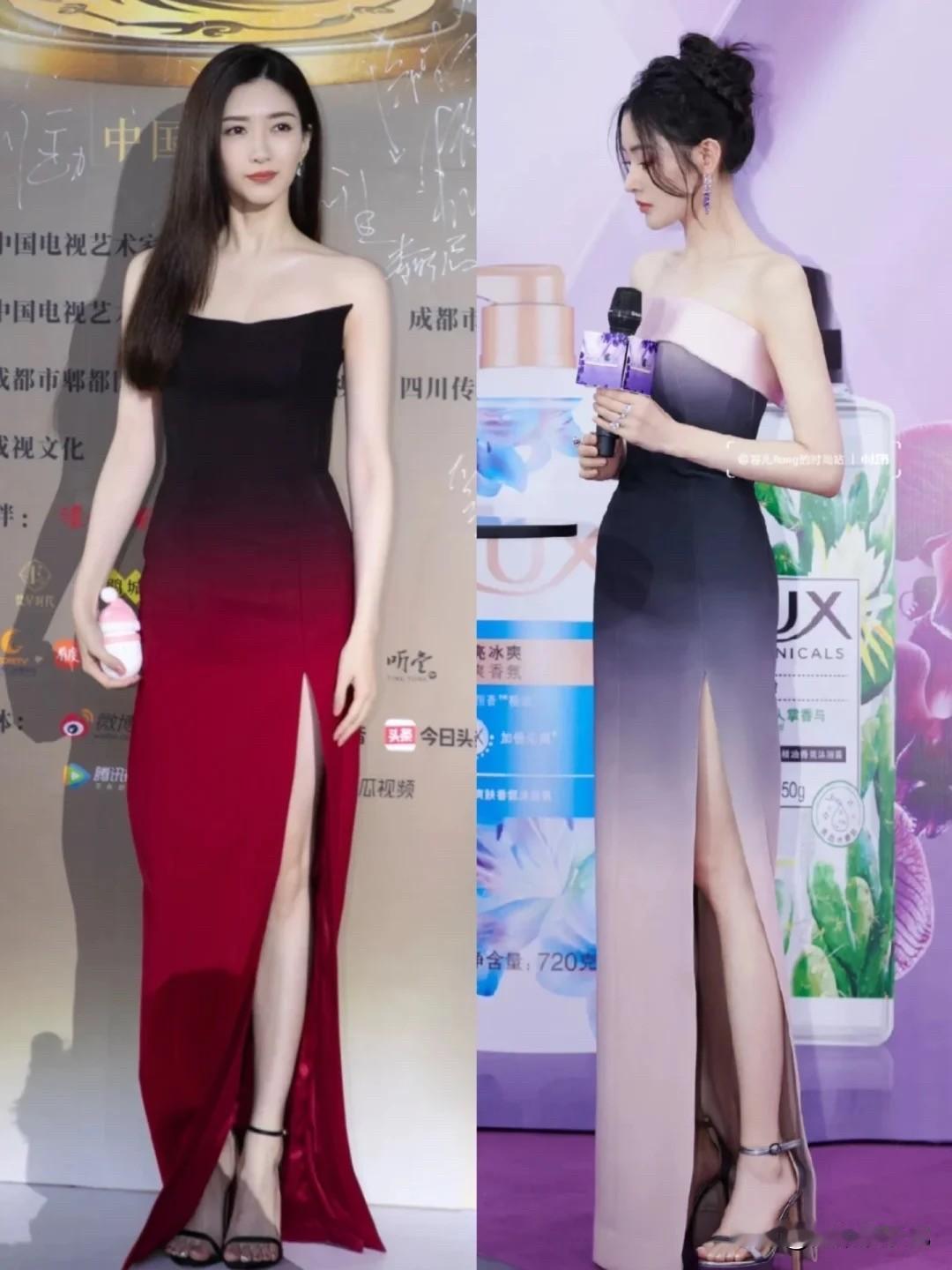 同一个款式的裙子，穿在不同美女的身上就有不同的韵味！