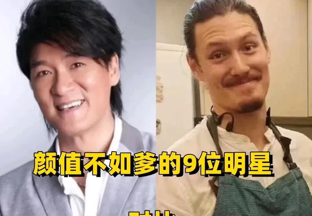 盘点9位颜值不如爹的几位明星的后代。按照常理，青出于蓝胜于蓝，儿子的颜值应该好于