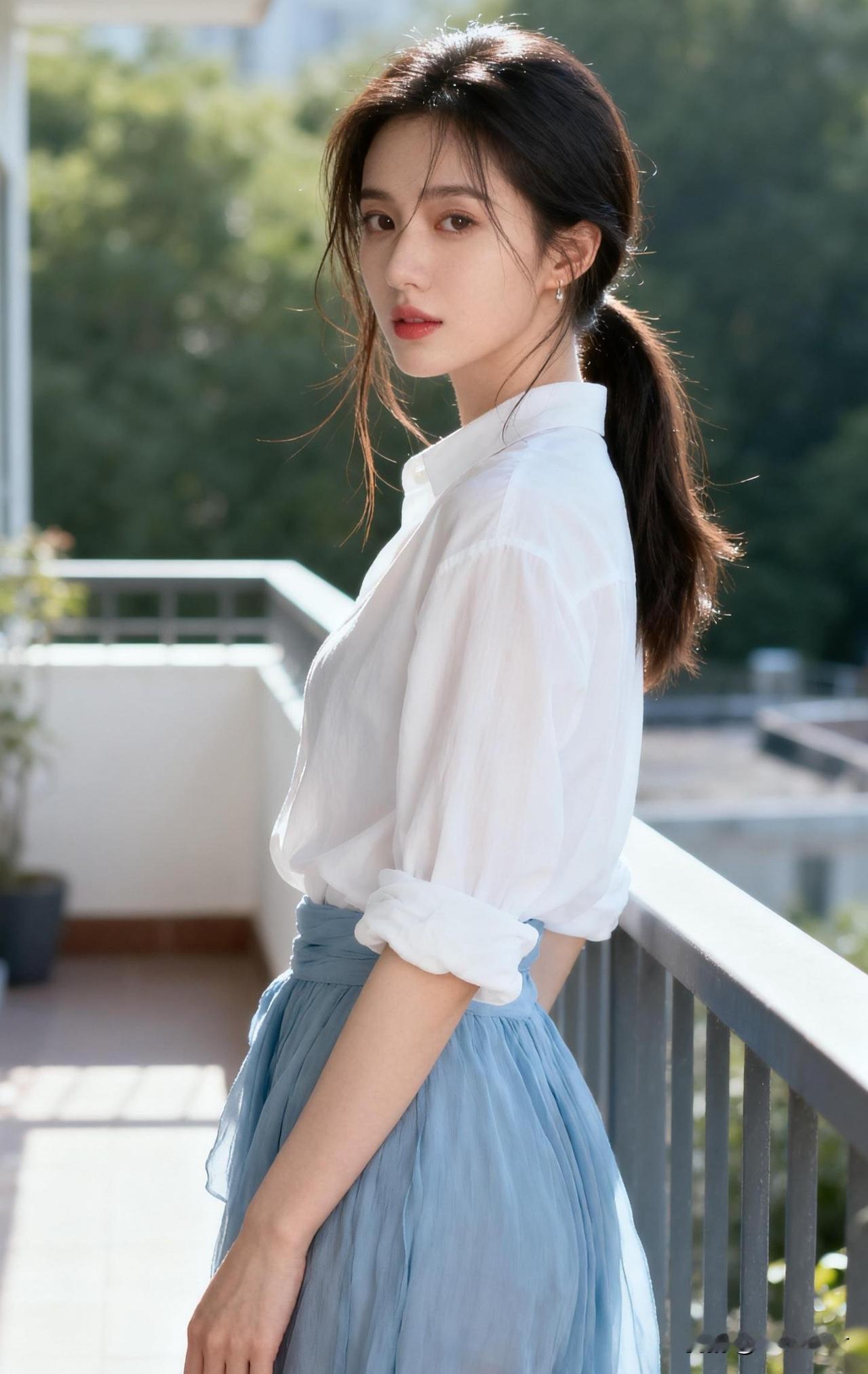 清新自然，阳光下的少女