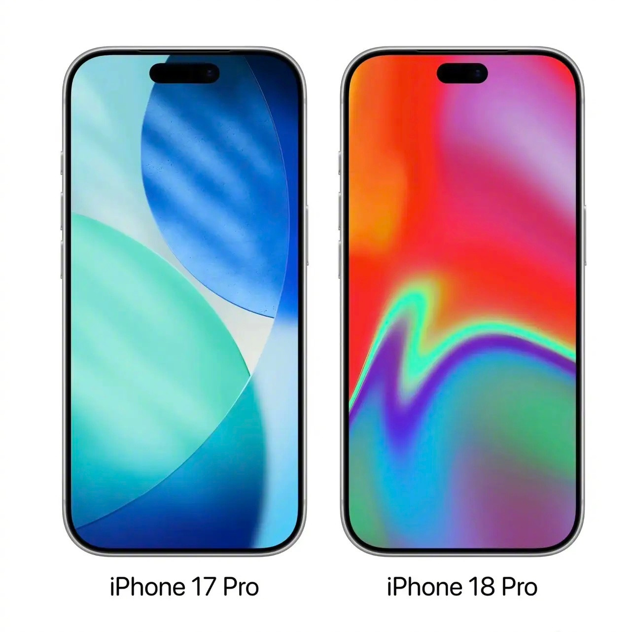 iPhone17Pro对比iPhone18Pro，灵动岛面积真的缩小了，
