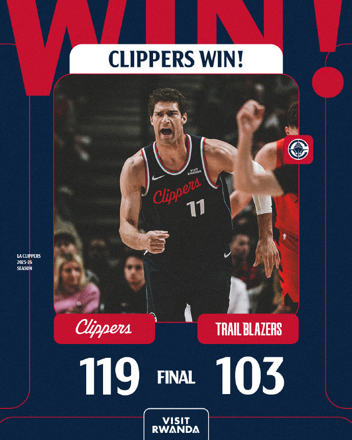 三驾马车！#快船战胜开拓者# 37岁的洛佩斯得到31分，36岁的哈登得到34