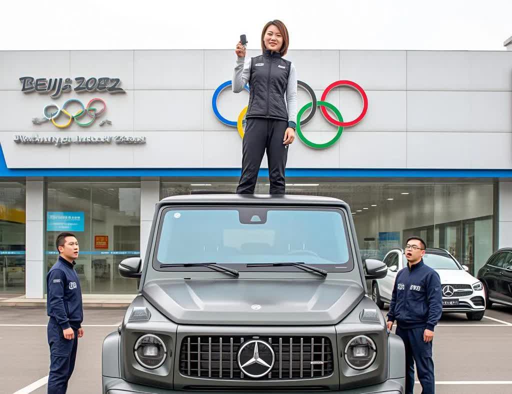 王濛喜提90万越野豪车！奥运冠军站上车顶，店员表情亮了41岁的“短道速滑女王