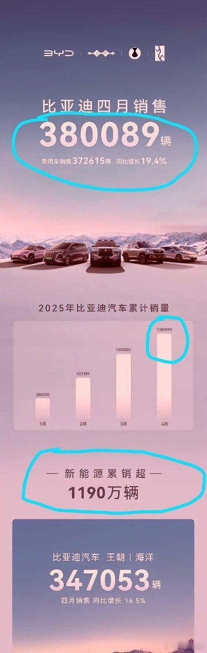 王传福彻底失控当比亚迪把4月份的1190万辆车公布以后！今天晚上都不用睡个好觉！