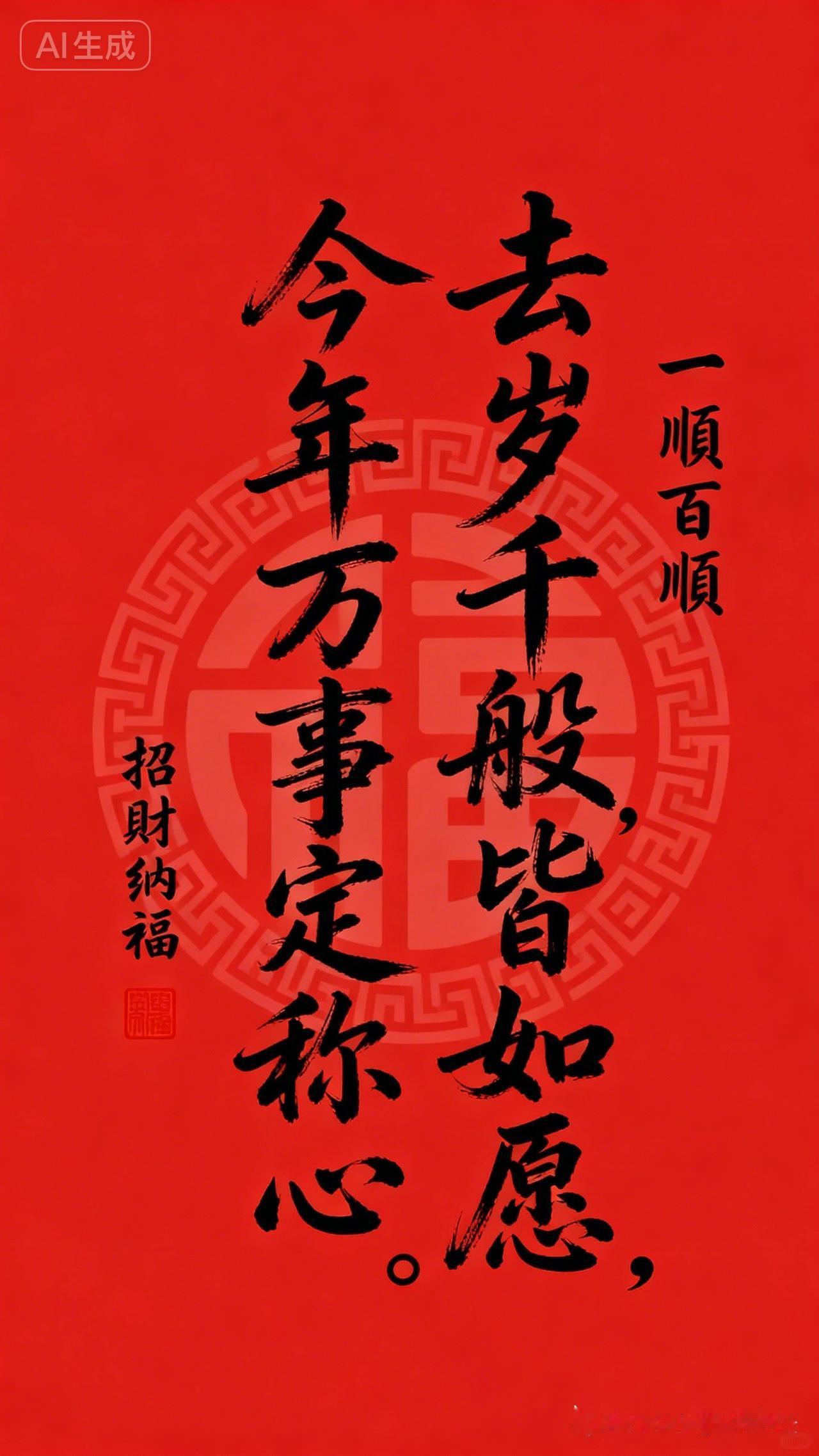 新年万事如意，招财纳福，心想事成！