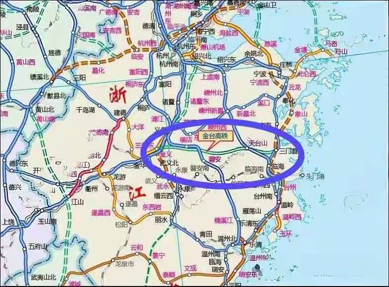 金台高铁规划落地金华至台州高铁规划落地，精准填补浙中东部东西向高铁空白，破解