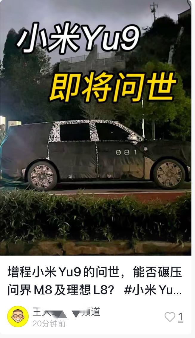 有人觉得，小米YU9这台车，不是来跟问界M8、理想L8平起平坐比一比的“挑战者”