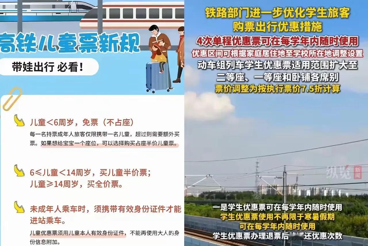 购票有新规定啦：以后不按身高，改按年龄来算！-不到6岁的孩子，坐火