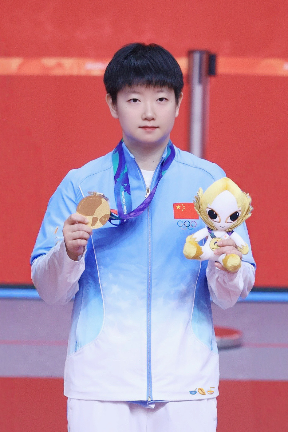 260924亚运会蓝白领奖服好美恭喜我们的小冠军🏆2026年亚运会国乒女团