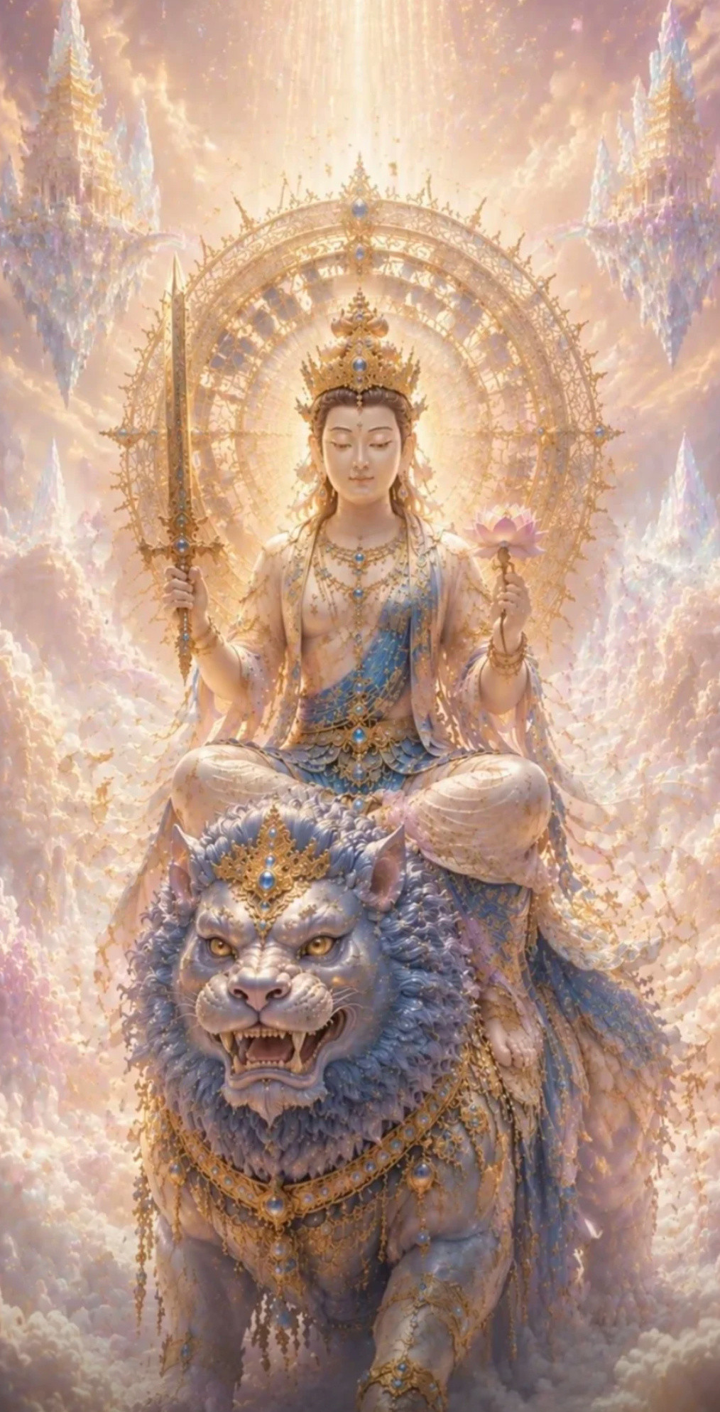 遇见文殊菩萨，便是一份善缘文殊菩萨象征智慧与光明为学子启智，为迷途解惑不妨在此许