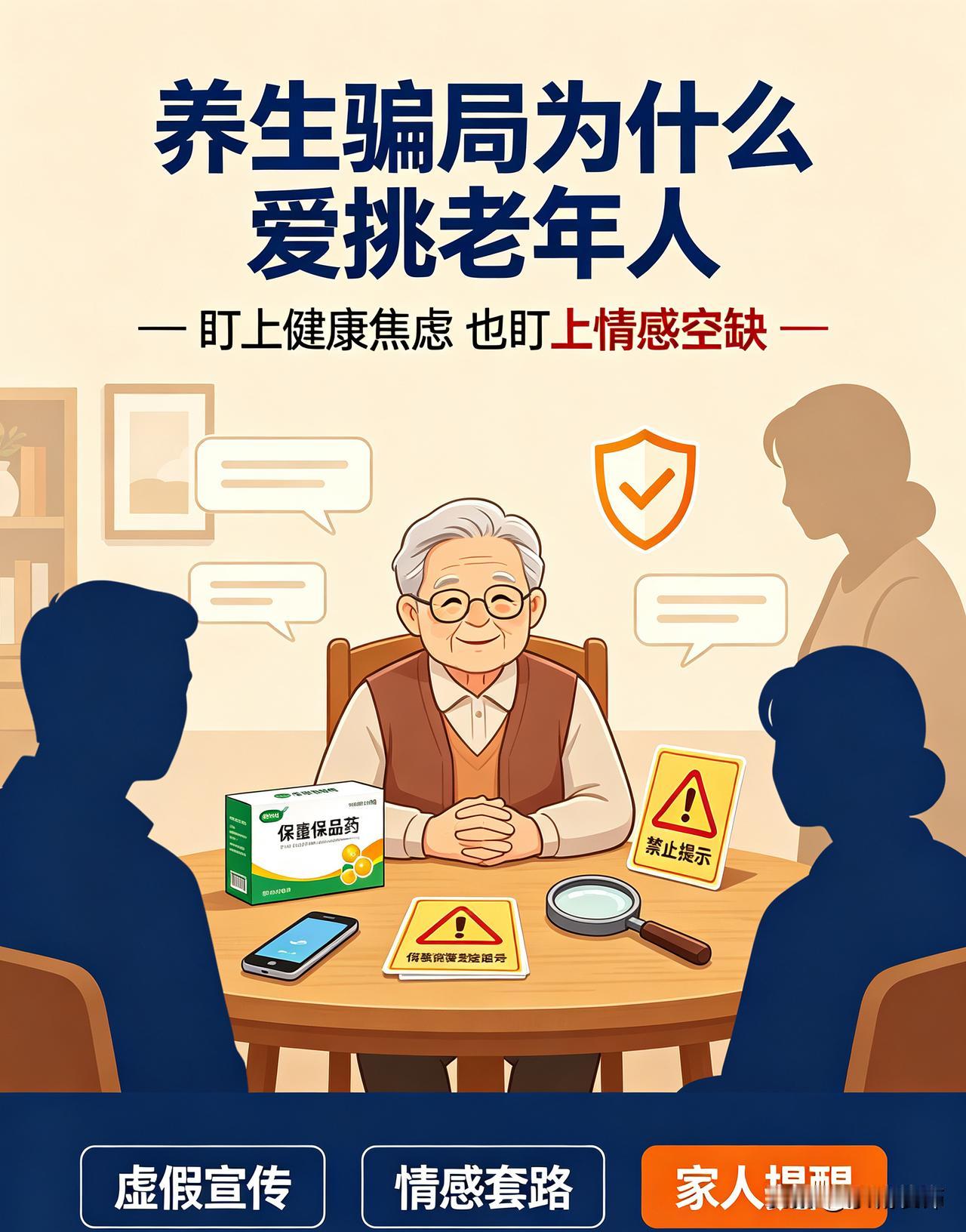 老年人成为养生骗局主要目标，有多方面现实原因。不少老人身体机能下降，渴望健康长寿