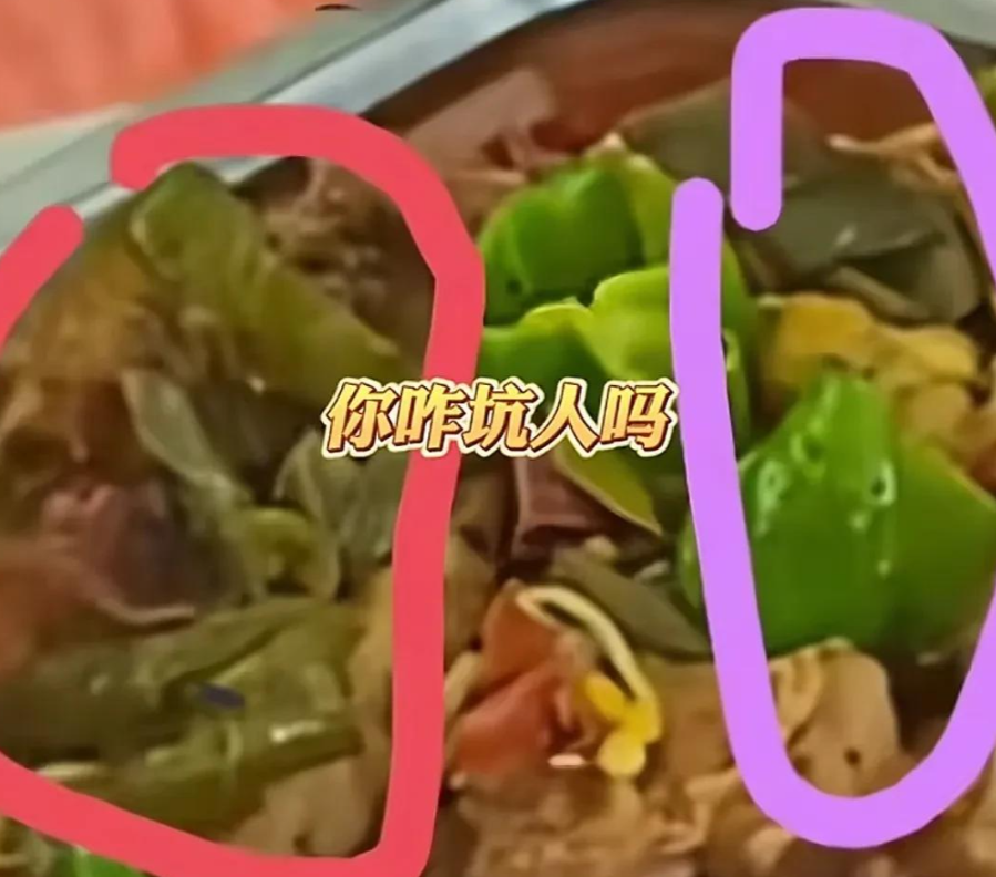 四川一餐馆一盘青椒竟炒出俩颜色，被质疑剩菜新上，店家嘴硬狡辩，还当众污蔑男子想吃