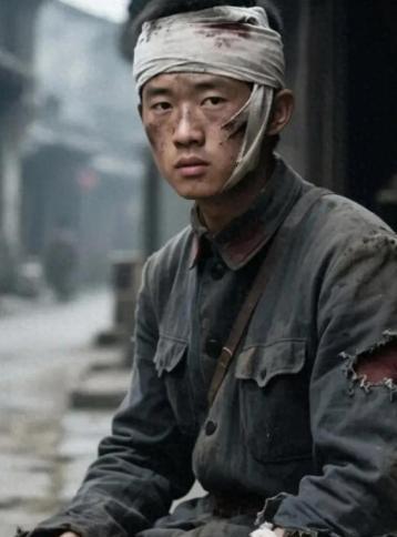 1937年，一西路军伤员正坐在街边讨饭，一个国民党士兵走了过来。麻烦看官老爷们