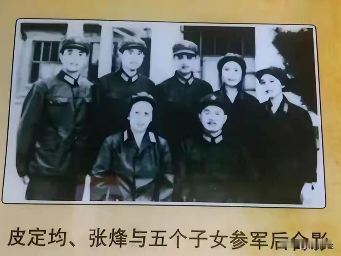 将军皮定均的子女情况梳理如下皮定均将军与妻子张烽共育有七个子女，其中前两个孩子