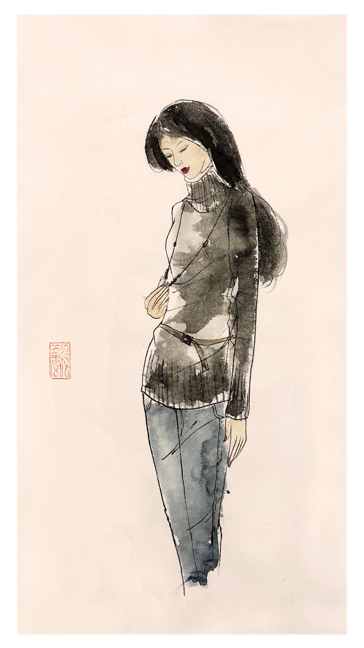 写意人物画水墨人物当代人物画