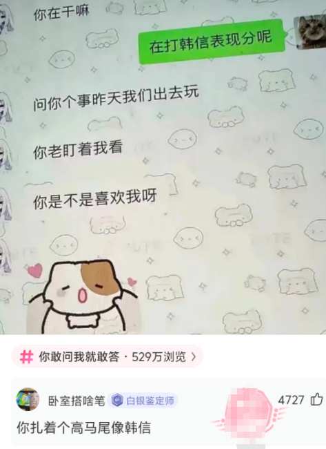 你扎着个高马尾像韩信