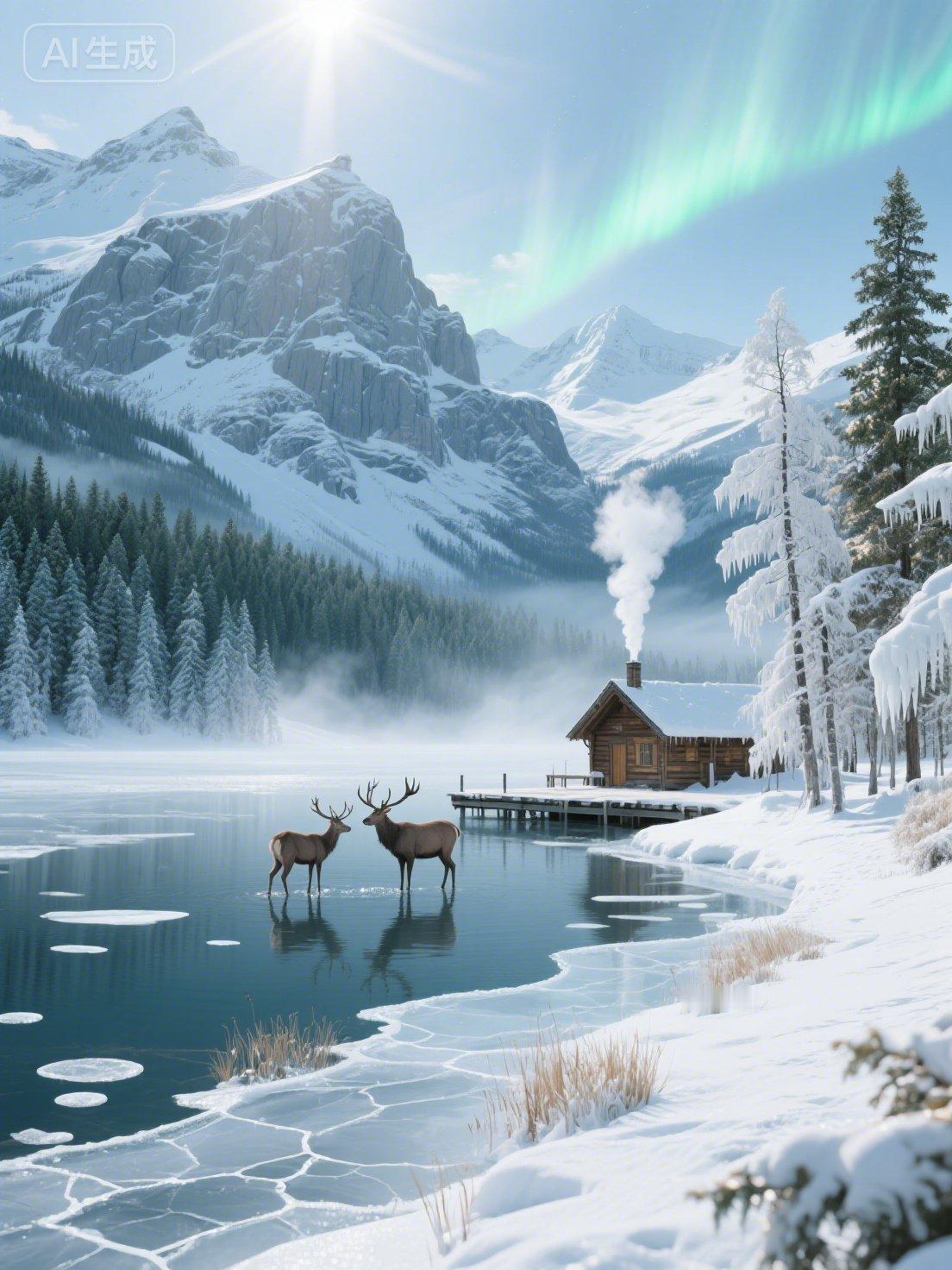 冬日生活打卡季「日暮苍山远，一檐炊烟暖雪山」