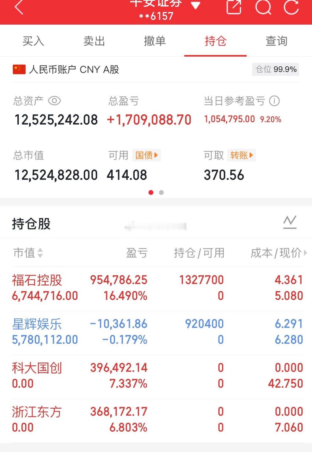 今日卖出：科大国创、浙江东方今日买入：福石控股、星辉娱乐我将记录每一天的操作，用