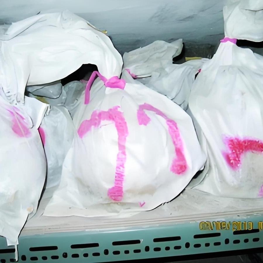 2010年，朱枫的骨灰被发现时，一张罕见的留影，这个编号为77的无主骨灰罐，杂乱