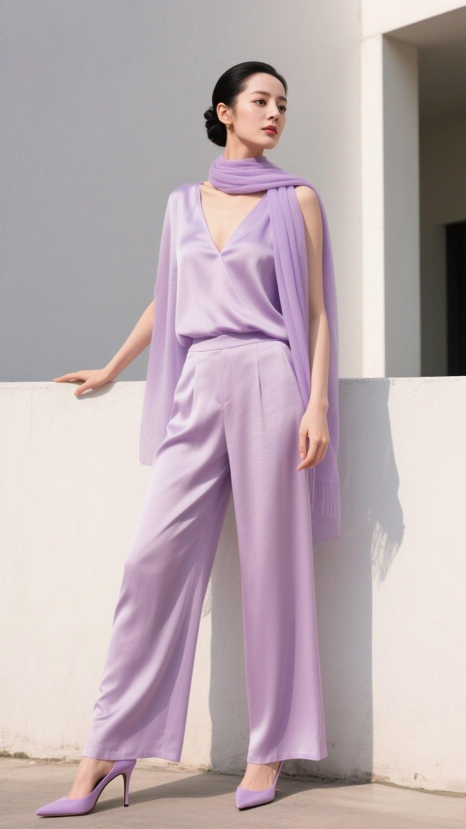 优雅紫色套装，尽显女性魅力！
