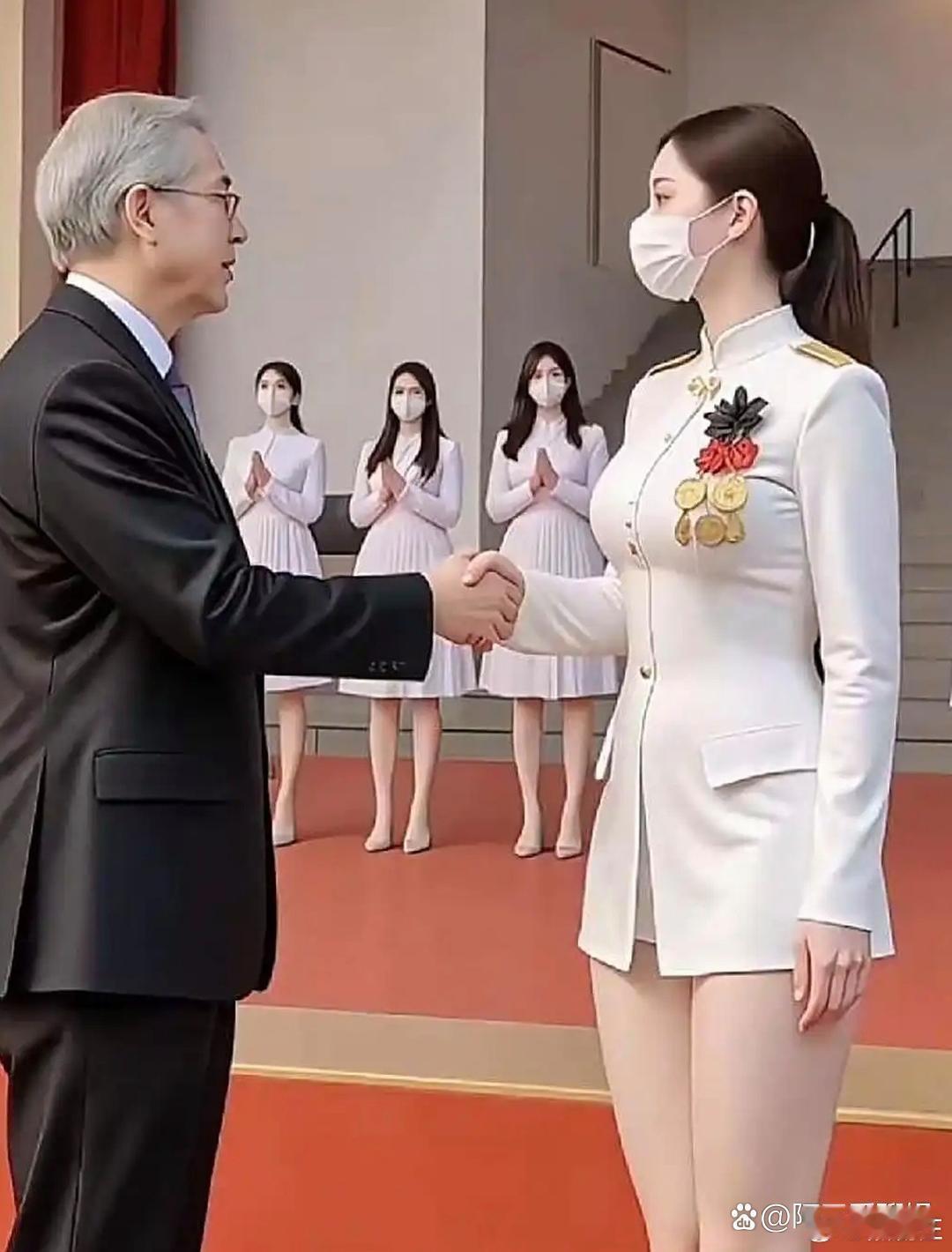 要是赶上这种正儿八经的场合，裤子可别穿太短了，看着不太合适！