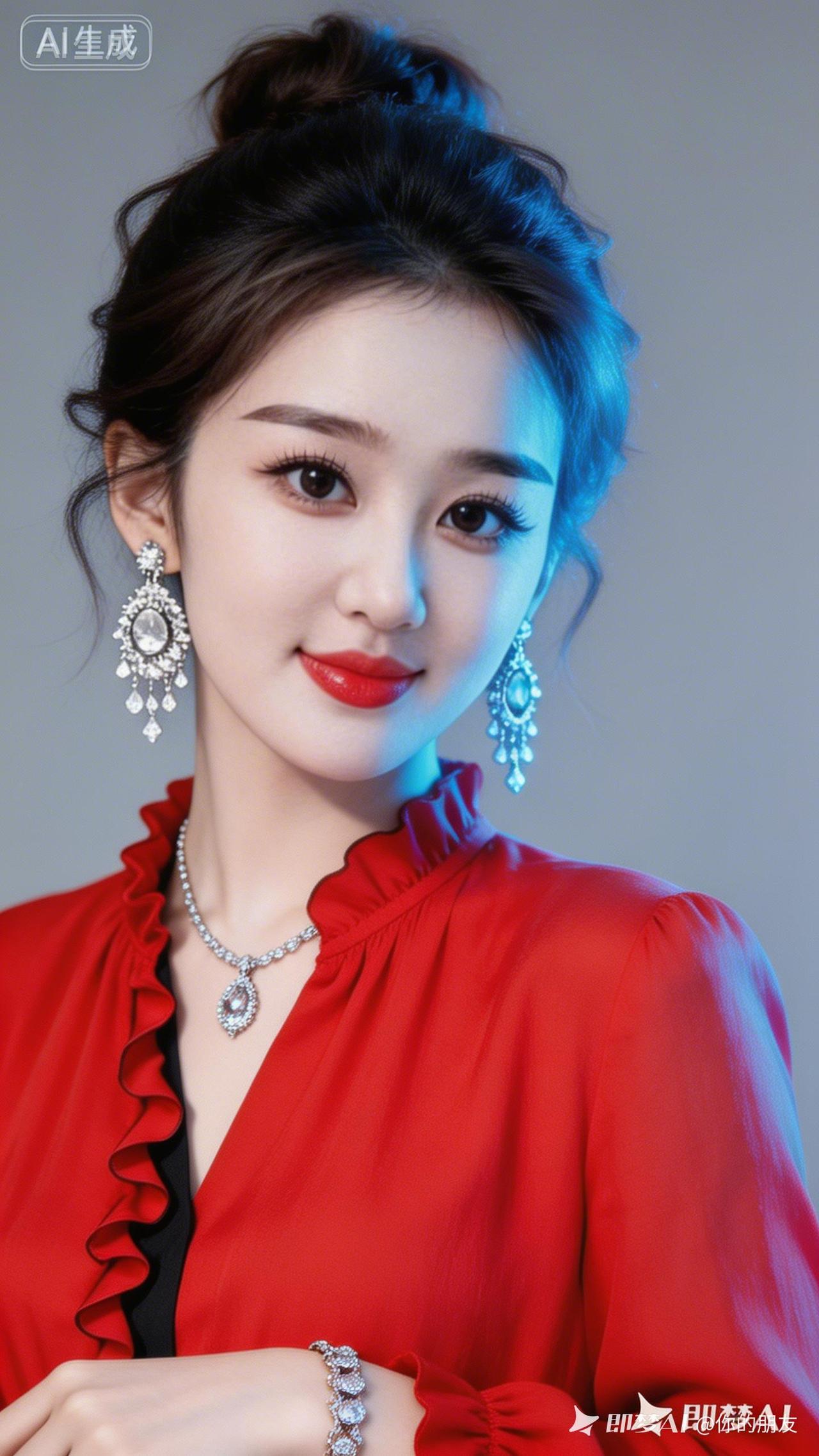 惊艳的红色礼服，搭配闪耀的珠宝，尽显优雅与魅力！💃✨