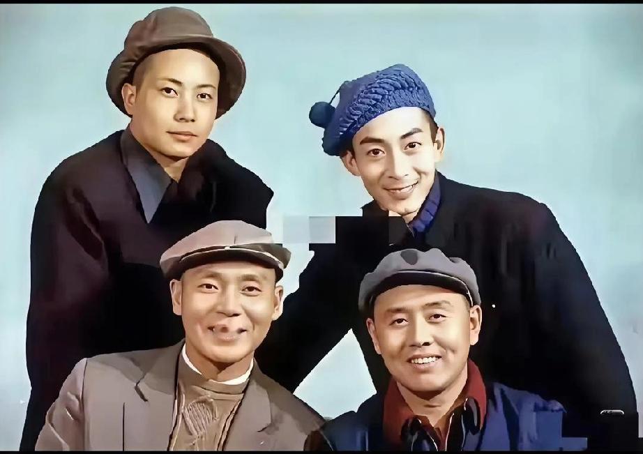 这是一张取经四人组的现代装扮，你都认识他们都是谁吗？首先是六小龄童章金莱，饰孙