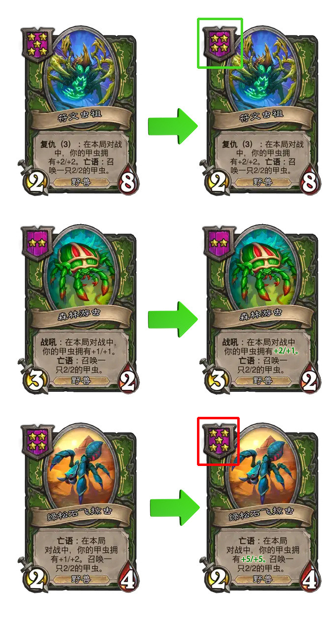 炉石传说酒馆战棋热修：时间暂停去7星，甲虫加强，符文虫祖回归，野猪的扭曲时空大