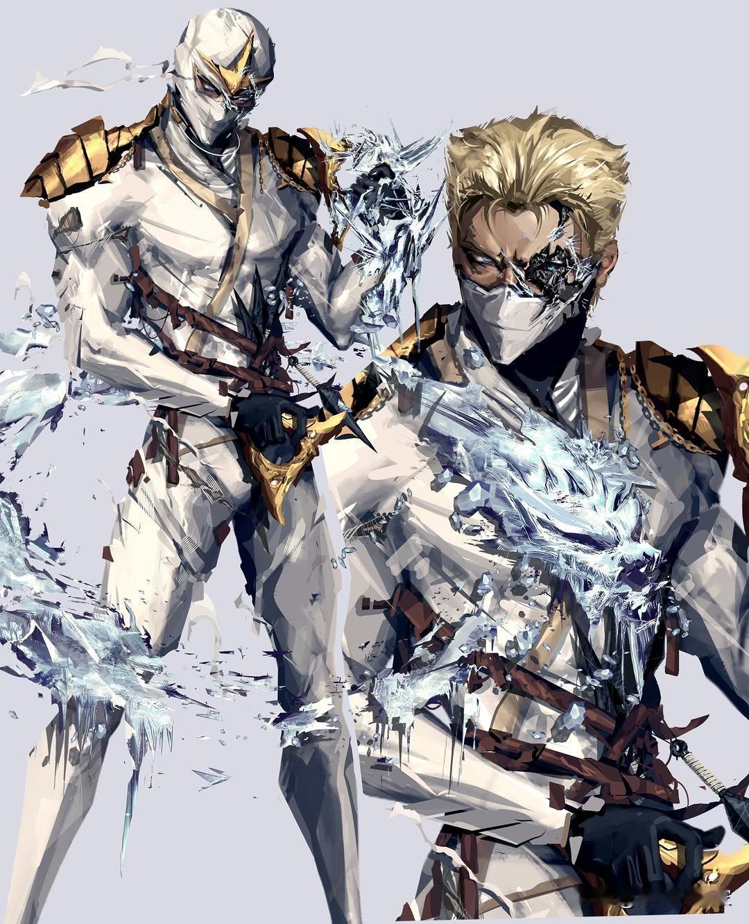 画师aman忍者插画作品一组动漫二次元原画分享家插画卡通动画插