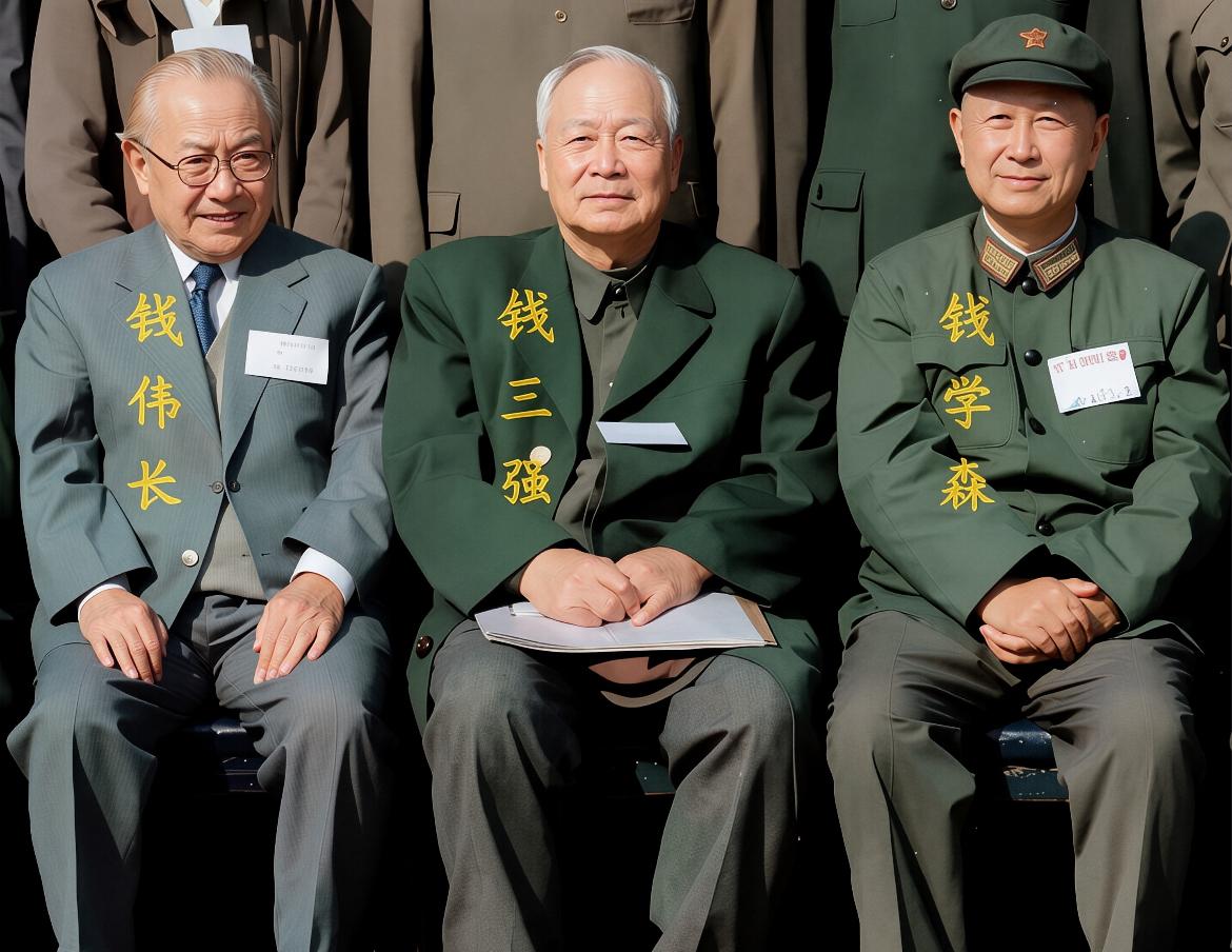 1985年，北京，钱伟长与钱三强和钱学森，三位科学家在一起的珍贵合影，难得一见